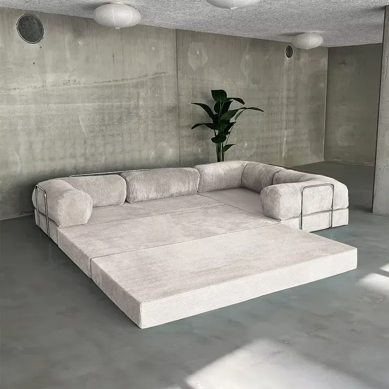 

Customizable Modern Design Vacuum Compressed Packing High Density Foam Corner Sofa Bed Compression Sofa for Living Room