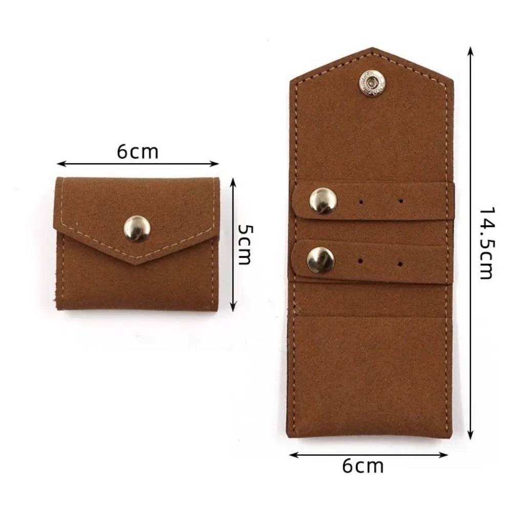 أكياس تخزين المجوهرات الصغيرة الأنيقة زر المفاجئة ستوكات الجلود القرط الدائري المنظم الهدايا قلادة التعبئة والتغليف الحقيبة