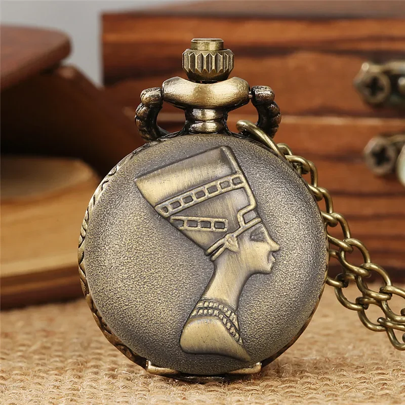 Antique Commoners Design Men Women Arabic Number Quartz Analog Pocket Watch Long Sweater Chain Full Hunter Clock Collectable