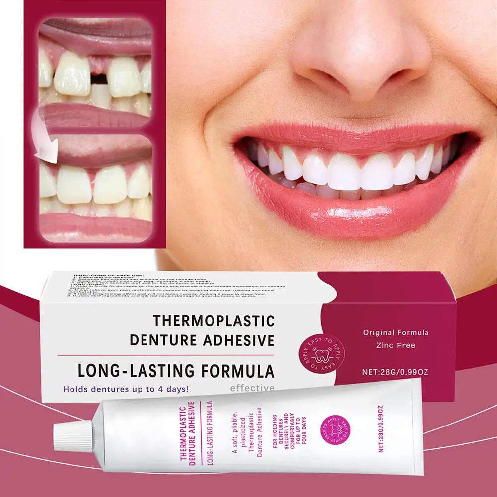 Strong Hold Zinc Free Denture Adhesive Extra Strength Secure Comfort All Day Long Lasting Non Toxic Tasteless Dental Prosthesis image 2