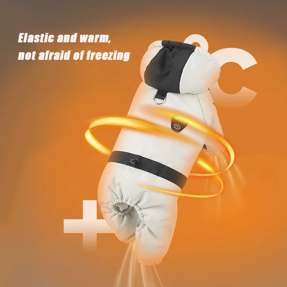 ملابس شتوية للكلاب دافئة مقاومة للماء للكلاب الصغيرة والمتوسطة بذلة تشيهواهوا ملابس الجرو سترة قطن جرافين بغطاء للرأس