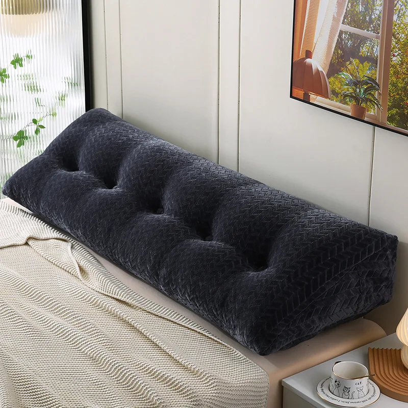 Bed Rest Pillow Solid Color Large Wedge Pillow Headboard Detachable Cushion Tatami Large Backrest Body Pillow Bedroom Soft
