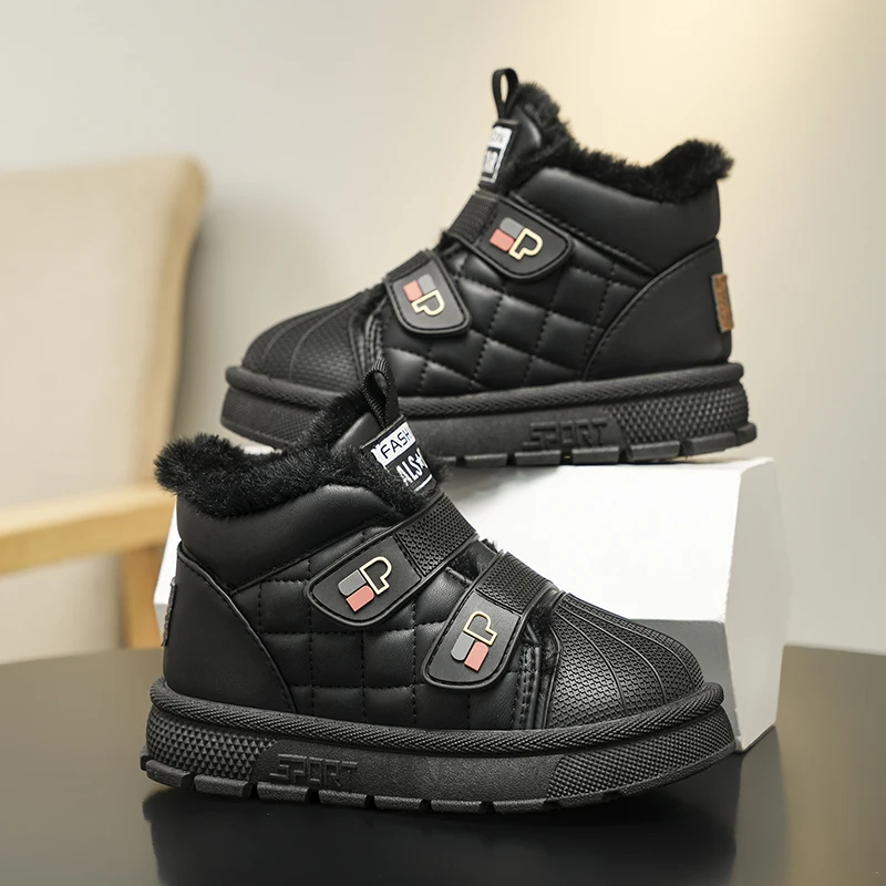 

Girl's Winter Snow Boots Appliques Furry Platform Suede Kids Short Boot Four Colors Flexiable Non-slip Warm Chic Children Boot