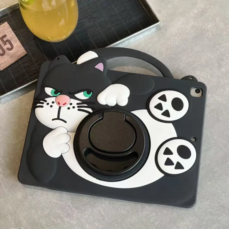 

Защитный чехол для планшетов Xiaomi Pad 5/5 Pro 11 дюймов, Redmi Pad SE 8.7 дюймов, с милым мультяшным 3D-дизайном кота Люцифера и отсеком для стилуса, для детей