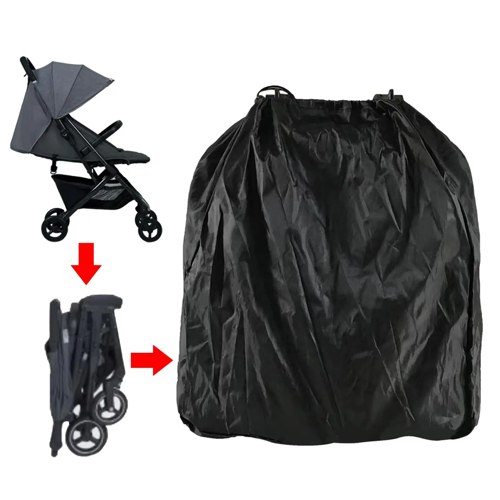 Travel Stroller Bag Drawstring Closure Easy Carrying Umbrella Stroller Travel Bag Large for Airports Airplane Gate Check Bag