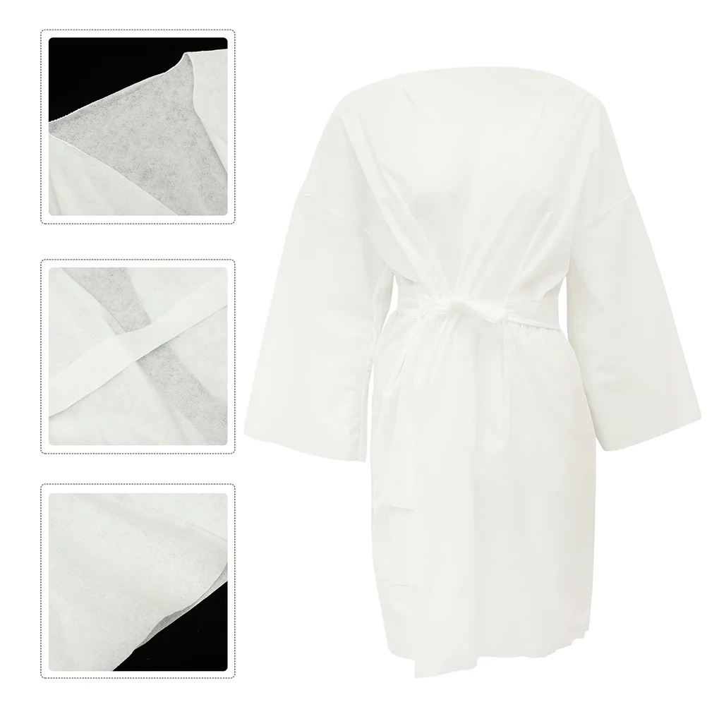 

6 шт. одноразовые халаты для женщин и мужчин, спа-полотенце для душа, халат для салона, ухода за кожей, гидромассажная ванна, одежда для сна для отдыха
