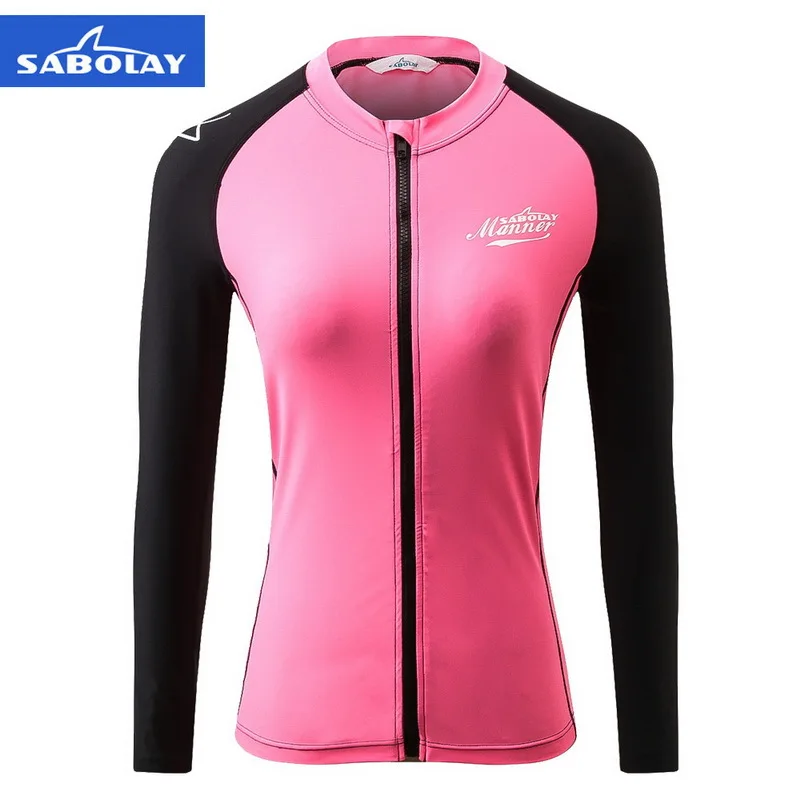 Women Men's Sunscreen Surfing Jacket Zipper Swimsuit Anti-UV Outdoor Water Sports Speed Dry Men's Swimming Diving Suit