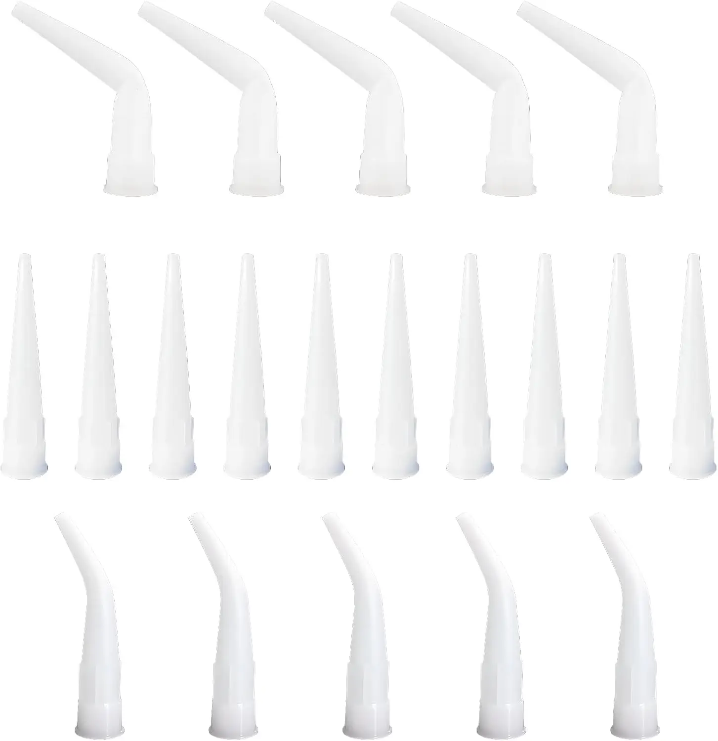 

Набор изогнутых насадок для пистолета для герметика, 10+5+5 штук, белые удлинители для нанесения герметика