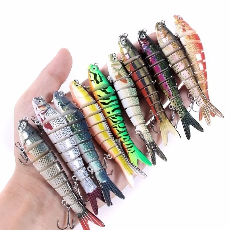 11 Colors 10cm/11.4g Sinking Wobblers Multi Jointed Artificial 8 Sections Pike Deep Diving Fishing Lure Hard Fishing Tackle