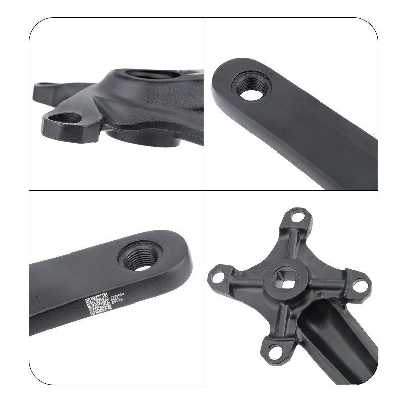 HASSNS Mountainbike-Kurbelgarnitur mit quadratischem Schaft und positiv-negativem Zahnprofil, 104 BCD, Einzelkettenblatt für Upgrades – Detail 5