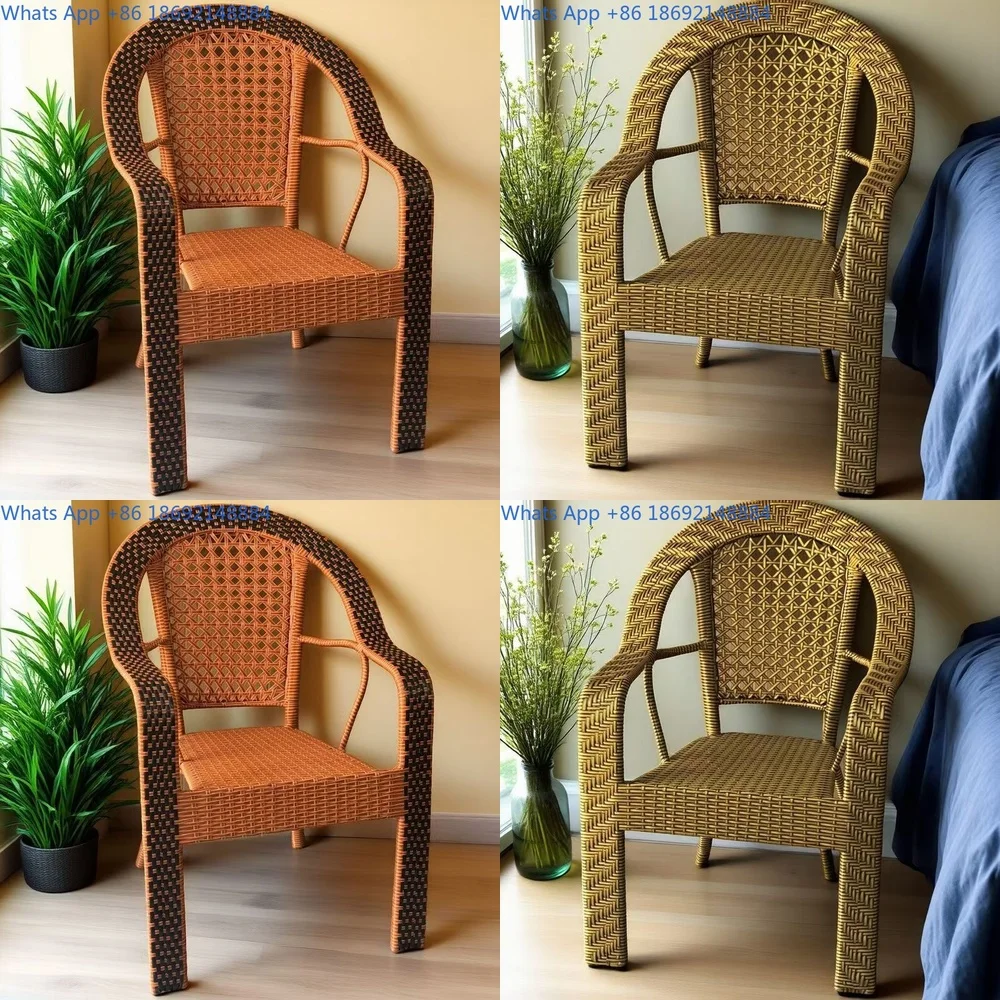 

Wicker high back armchair for outdoor patio garden with table set of 3