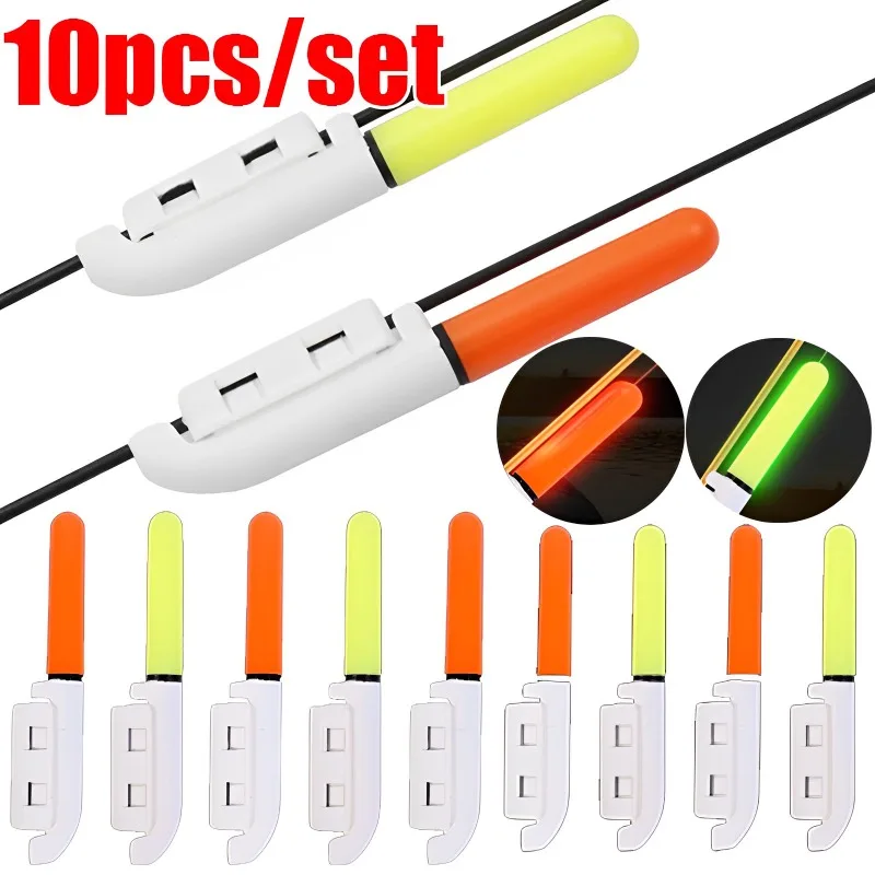 Aparejos de pesca de roca nocturna LED, caña electrónica de pesca, luz luminosa sin batería, aparejos flotantes impermeables extraíbles, 5/10 Uds.