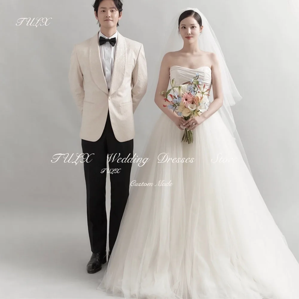 

TULX Elegant Tulle Corset Wedding Dress Korea Photo Shoot Dress Sweetheart Ivory Floor Length Bridal Gowns Customized 웨딩드레스 2025