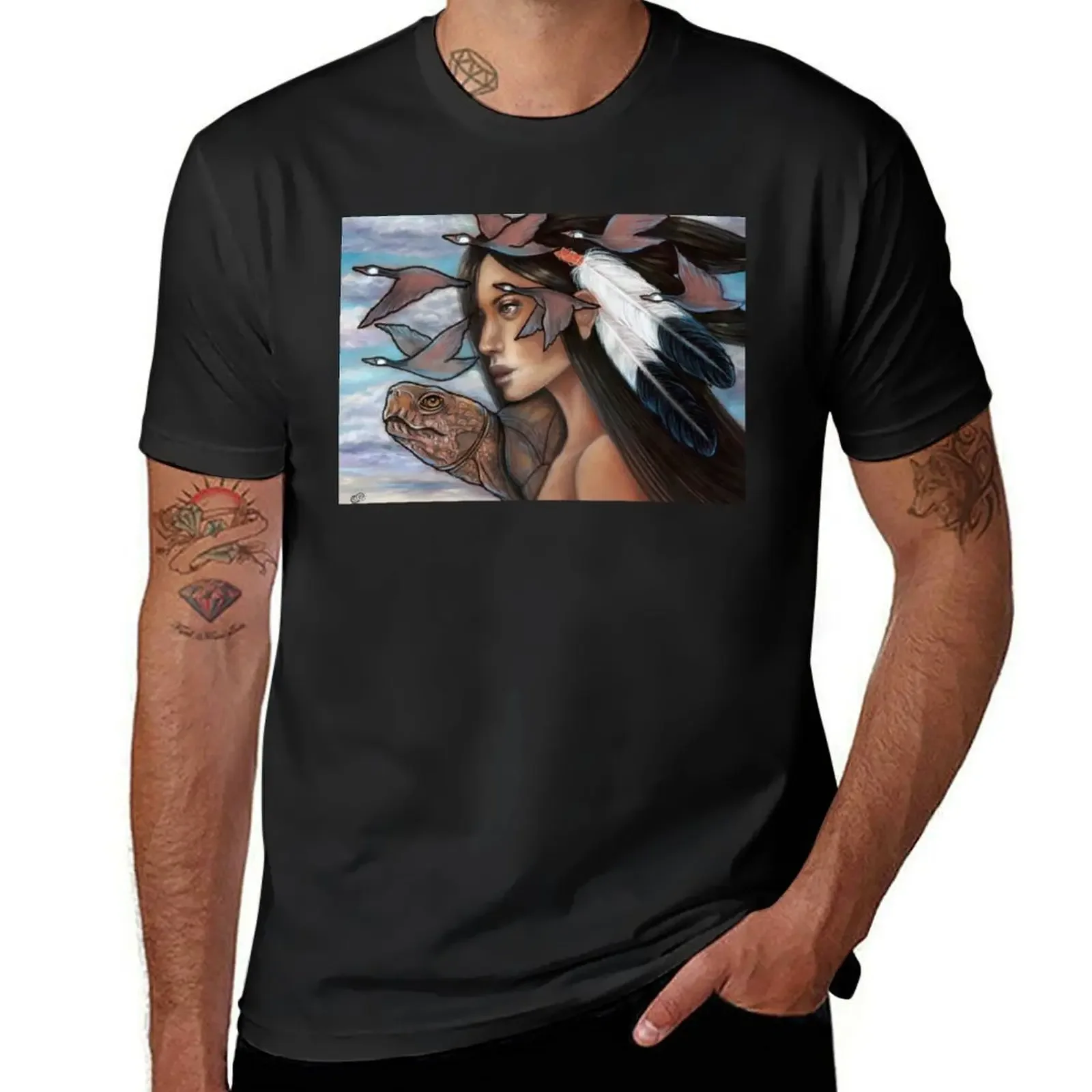 Sky Woman Iroquois Mother Goddess T-Shirt Blouse anime stuff mens designer clothes