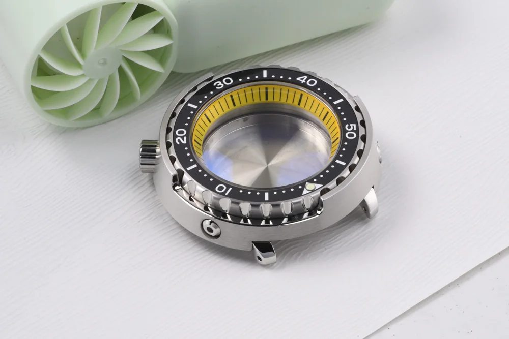 Heimdallr Tuna Taucheruhrgehäuse, 316L Edelstahl, Keramiklünette, 29 mm Zifferblatt, Saphirglas, C3-Leuchtzeiger für NH35/NH36 Uhrwerk – Detail 12