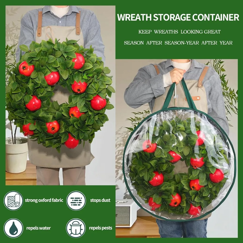 Wreaths & Garlands Summer Wreath UV Resistant for Front Door- Greenery Hanging Garland for Home Wedding Wall Window Decoration