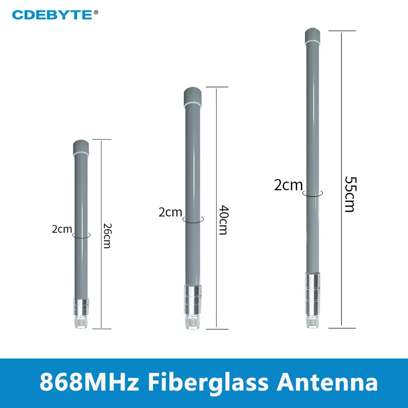 CDEBYTE Fibra de vidrio 868MHZ Antena de fibra de vidrio Serie N-J N-Male Interfaz Antena omnidireccional de larga distancia