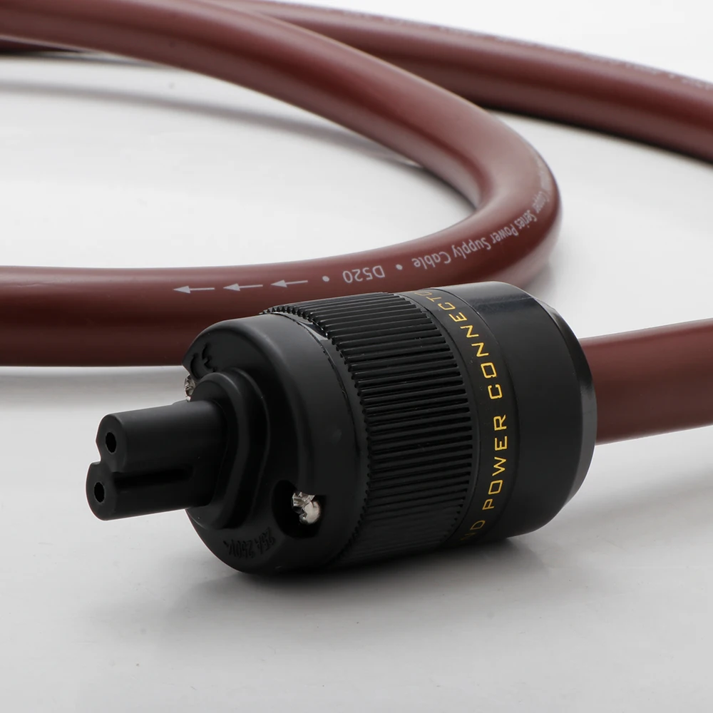 High-End OCC Einkristall-Kupfer-Stromkabel mit Kupferabschirmung AC Audiophiles Kabel mit Gold EU US Stecker+IEC320 C13 Anschluss – Detail 8