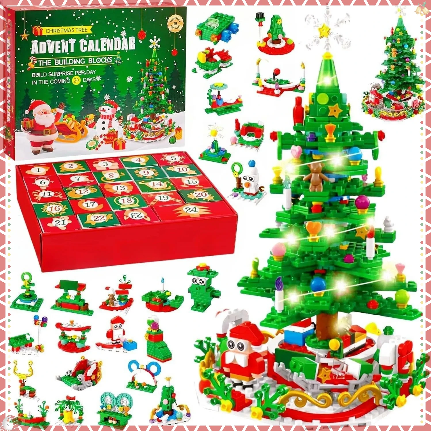 Calendrier de l'avent de noël 2026, boîte aveugle 12 en 1, briques de dinosaure, jouets Surprise d'animaux marins pour enfants pour le nouvel an