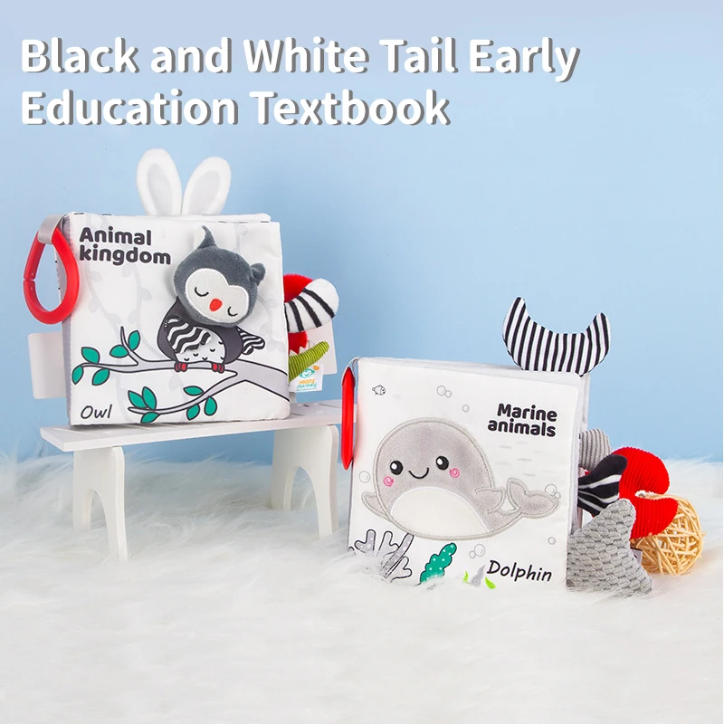 Montessori Baby Frühe Pädagogische Tiere Schwanz Buch Eltern Kind Interaktion Aufklärung Lernen Buch Kinder Kognitive Buch Spielzeug