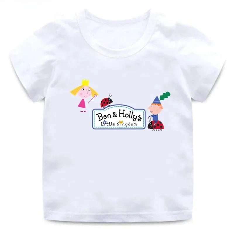 Ben and Holly Kingdom Cartoon Kids Funny T-Shirts Cute Girls Clothes Baby Boys T Shirt Summer Short Sleeve Children Tops