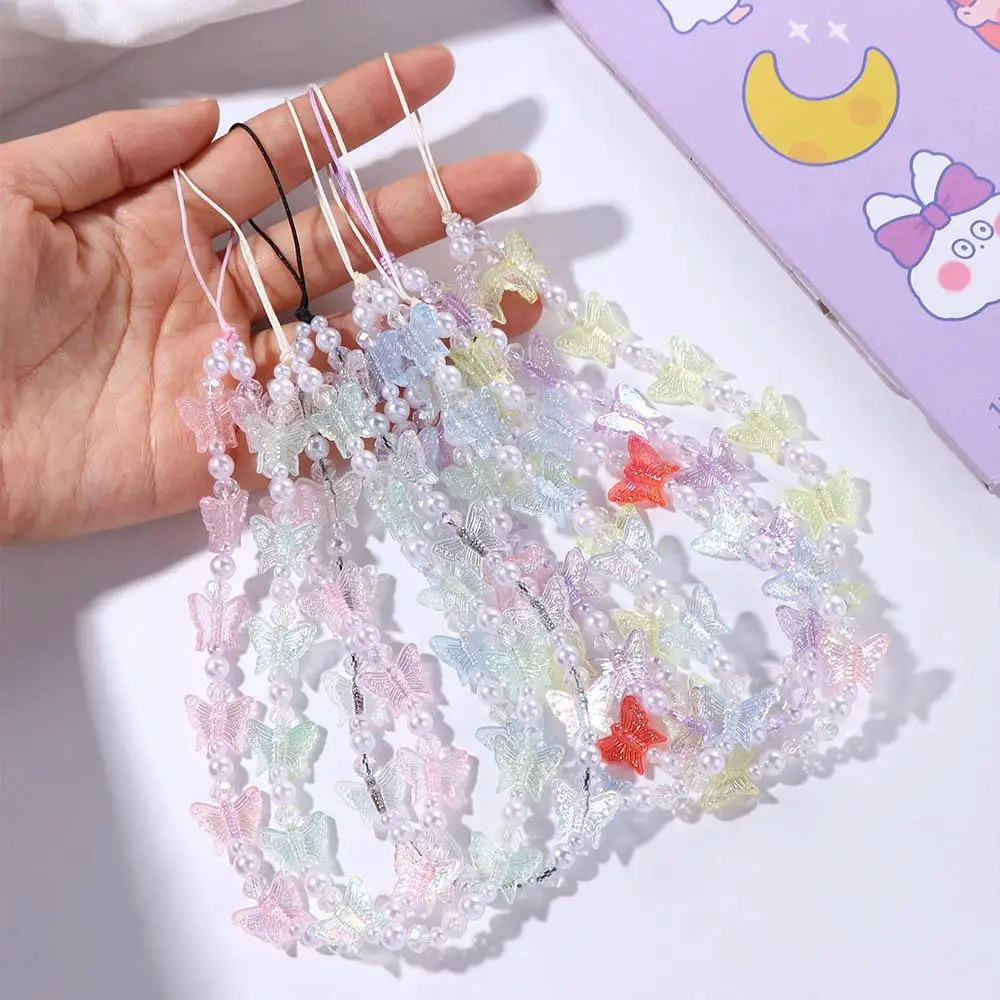 

Ювелирные изделия, очаровательный ремешок для телефона, телефонный шнур, подвесная веревка, мобильный ремешок, цепочки для телефона-бабочки, цепочка из бисера, анти-потерянная веревка