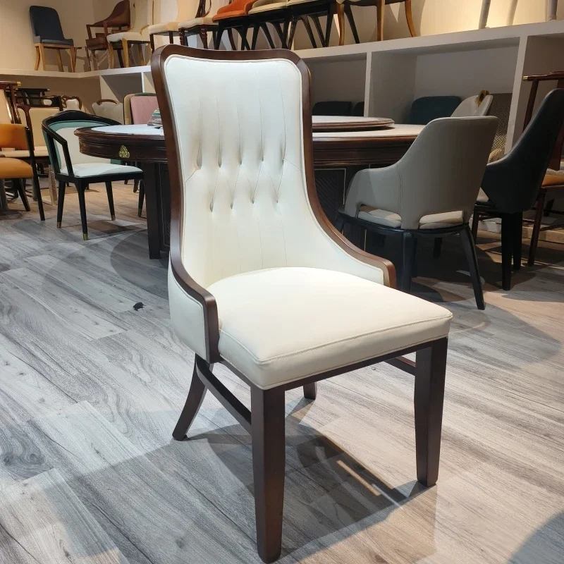 Nordic solid dining chair modern simple creative home restaurant hotel table and chair backrest light luxury full c