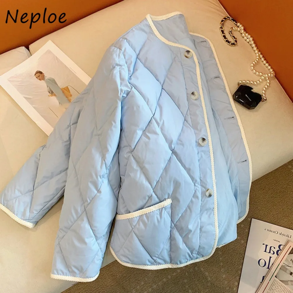 

Neploe Sweet Korea Chic Литературные теплые парки в клетку в стиле вестерн Moda с небольшим ароматом Y2K Пальто с панелями Куртка во французском стиле