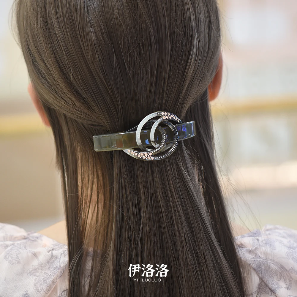 Women hair headwear large cute hair clip ponytail holder barrette rhinestone hair accessories for women