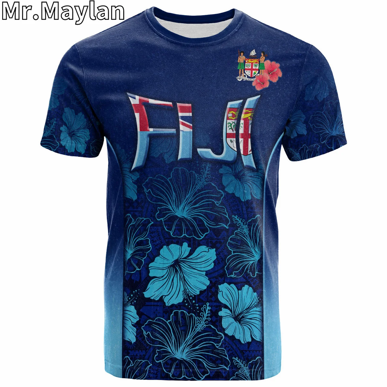 Personalised 3D Fiji Polynesian Hawaii T-Shirt Fijian Traditional Patterns Hibiscus Tshirt Men Women Streetwear Unisex Tee Tops