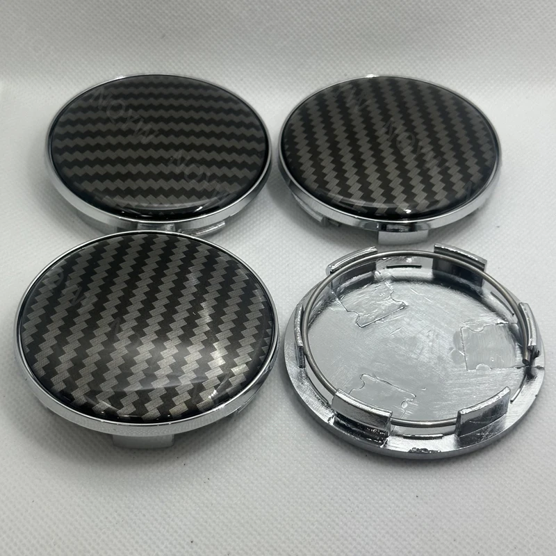 4Pcs/Set 68mm 3D Carbon Fiber Universal Car Wheel Center Hub Caps Cover Kit Auto Accessories ABS Car Styling Parts Accessories