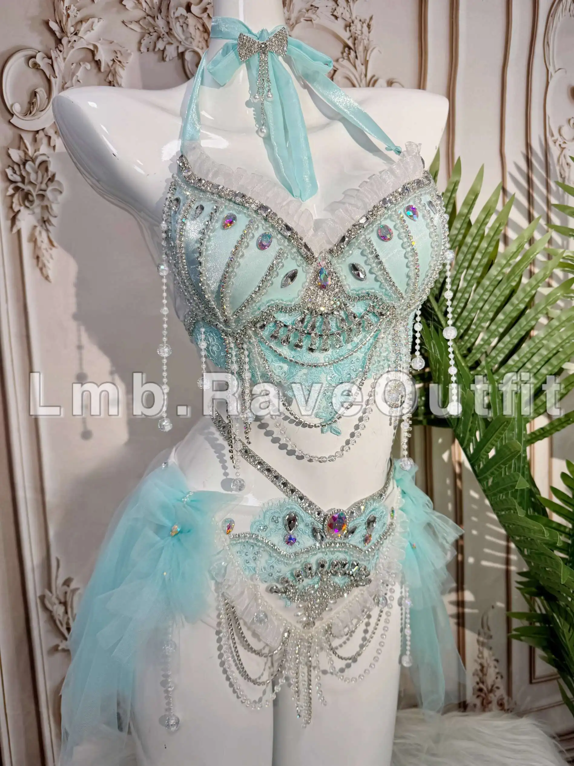 Lolita Girl Japanese Mermaid Style Swimsuit Cute Blue Fairy Costume Women Sea Dreamy Swimwear Ballet Bikinis Princess Cosplay
