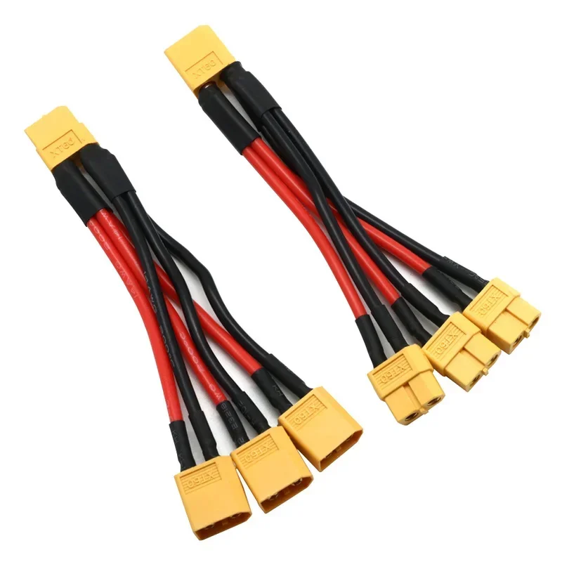 3 way 14AWG Silicon wire XT60 parallel battery connector male/female cable double extension Y splitter/RC battery motor with