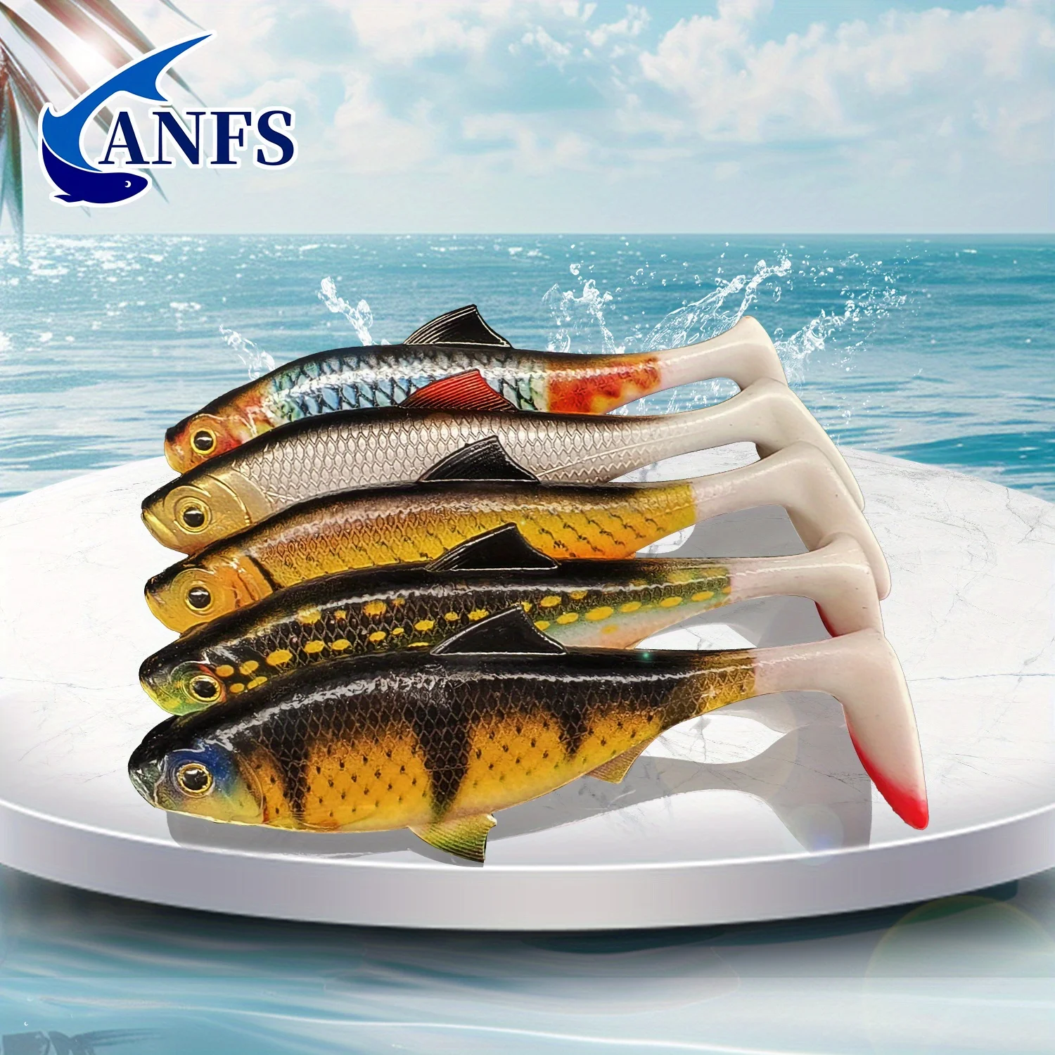 ANFS 2pcs Iscas de pesca macias - Iscas artificiais de PVC Iscas duras para água doce e salgada, pesca, isca artificial