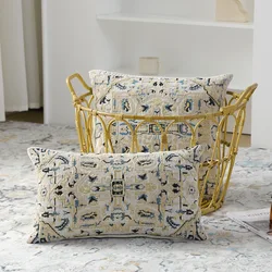 Vintage Cushion Cover Soft Chenille Luxury Retro Pillow Cover 30x50cm 45x45cm 50x50cm Living Room Decoration Ivory Blue Red