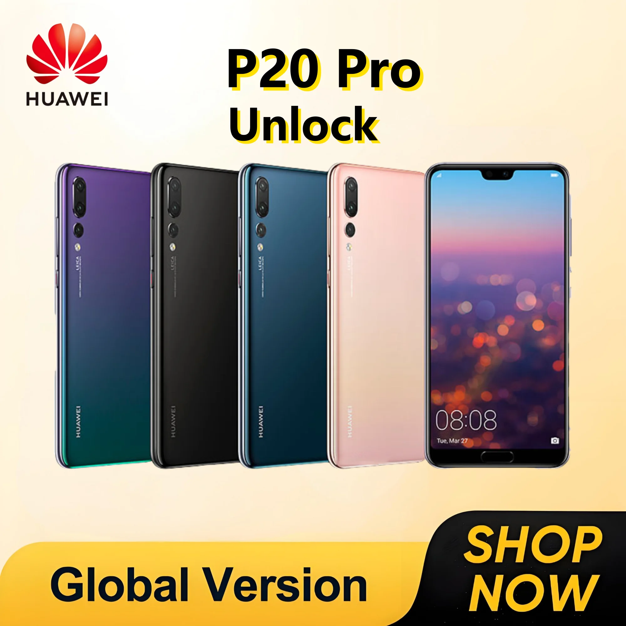 HUAWEI P20 Pro 4G Phone Smartphones Kirin 970 6.1 Inch 40MP+24MP Camera 4g 4000mAh Android Phones Google Play Store Cellphones