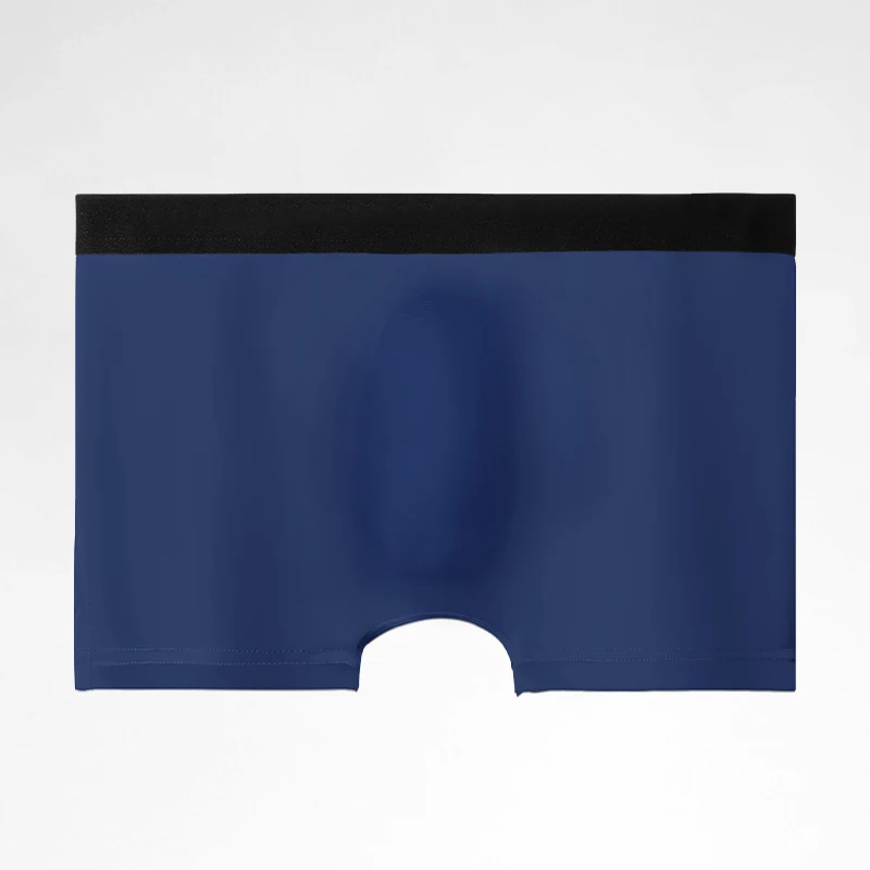 Men's Ice Silk Seamless Boxer Briefs, 3D Pouch Support, Cool Breathable Comfortable Summer Underpants