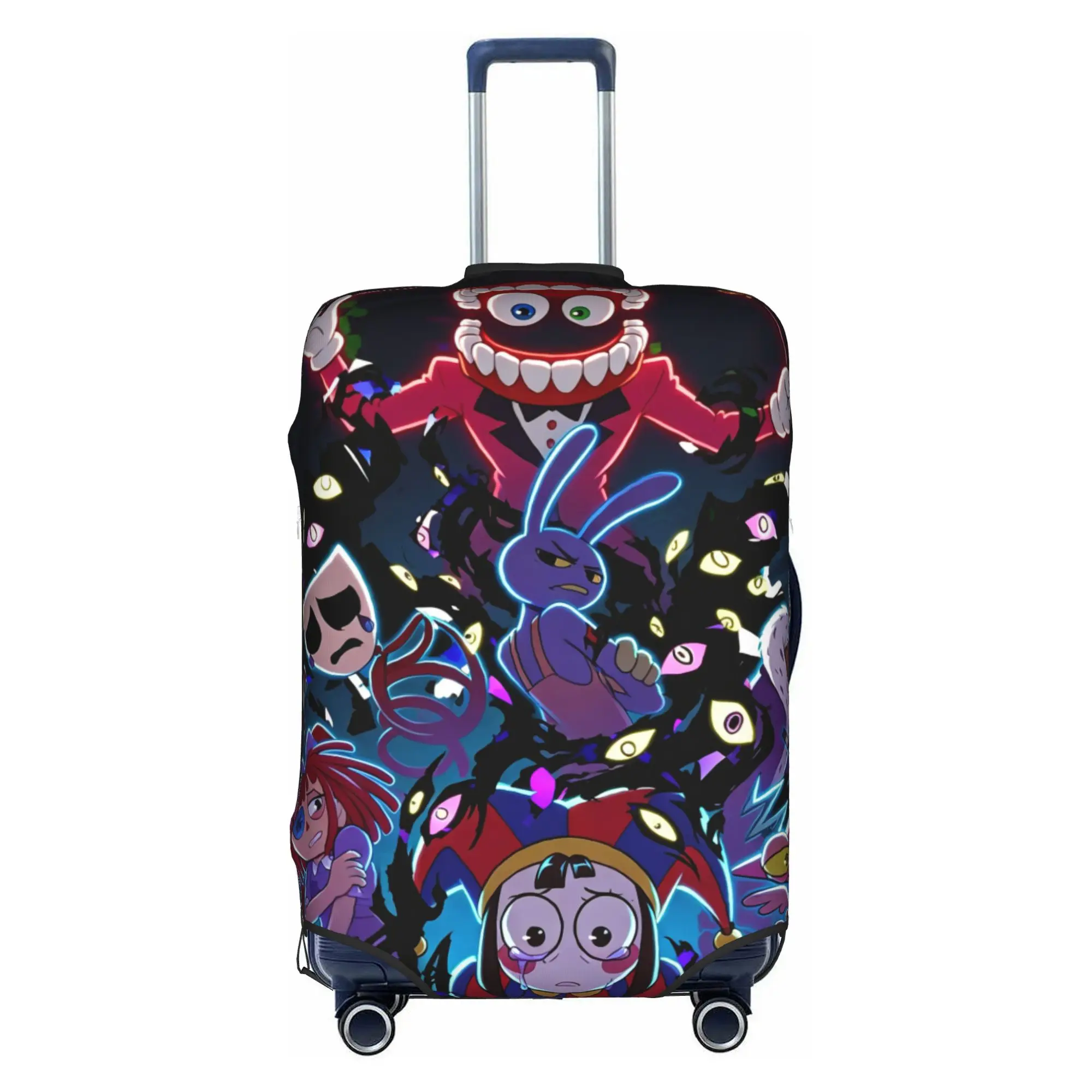 Custom Jax D-Digitals Circus Suitcase Cover Washable Black Humor Anime Travel Luggage Covers for 18-32 inch