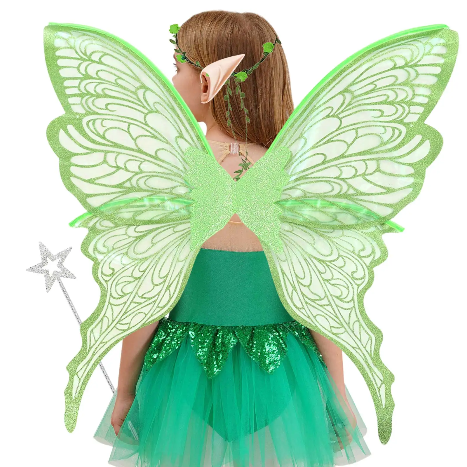 Stylish Fairy Wings for Adults Dress Up Sparkling Sheer Wings Butterfly Fairy Halloween Costume Angel Wings for Women