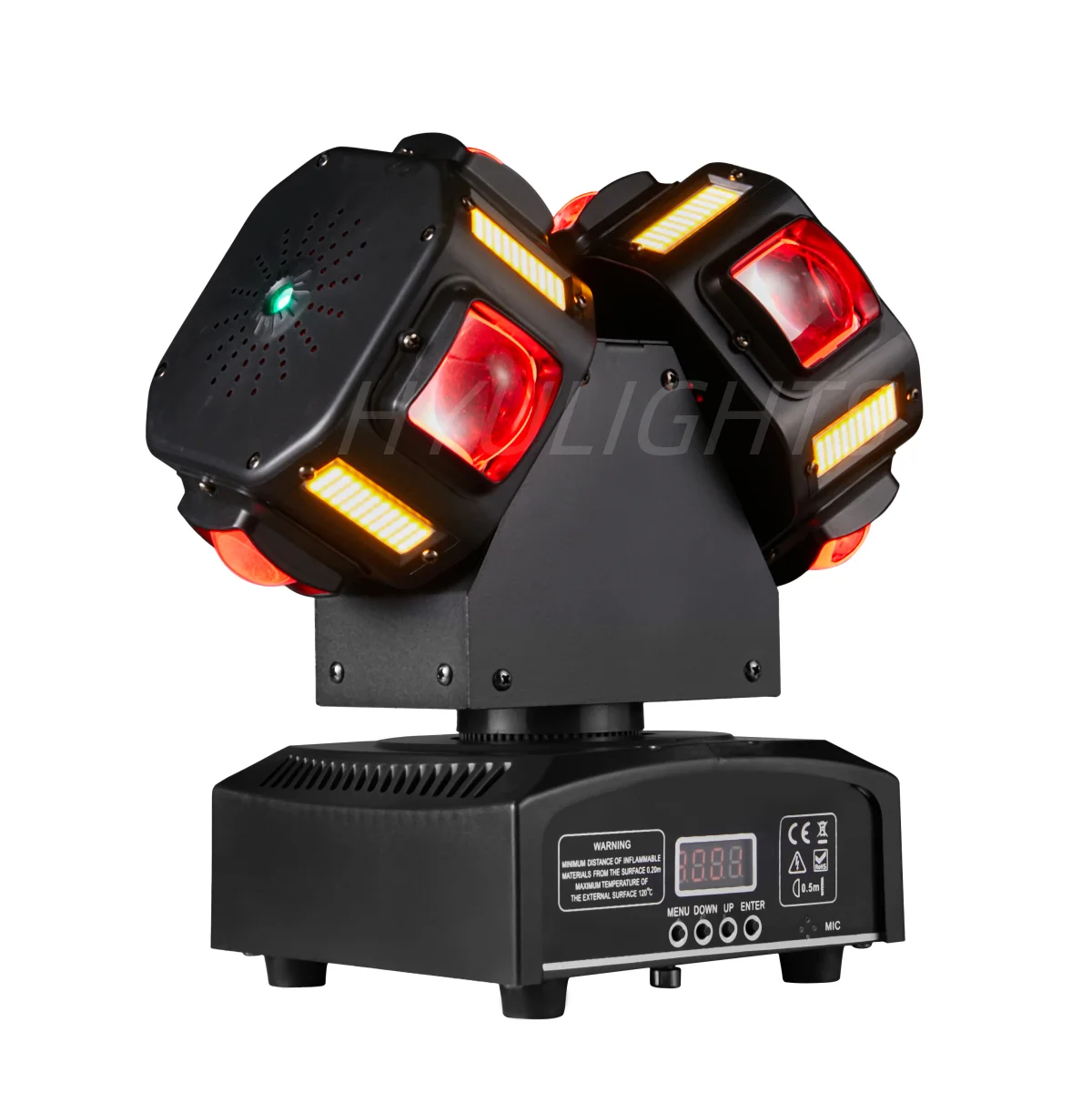 Imagem -02 - Led Beam e Strobe e Laser em Mobile Brilhante Dourado Vermelho e Verde dj Lights Effect 8x12w Rgbw 140w 8x5w