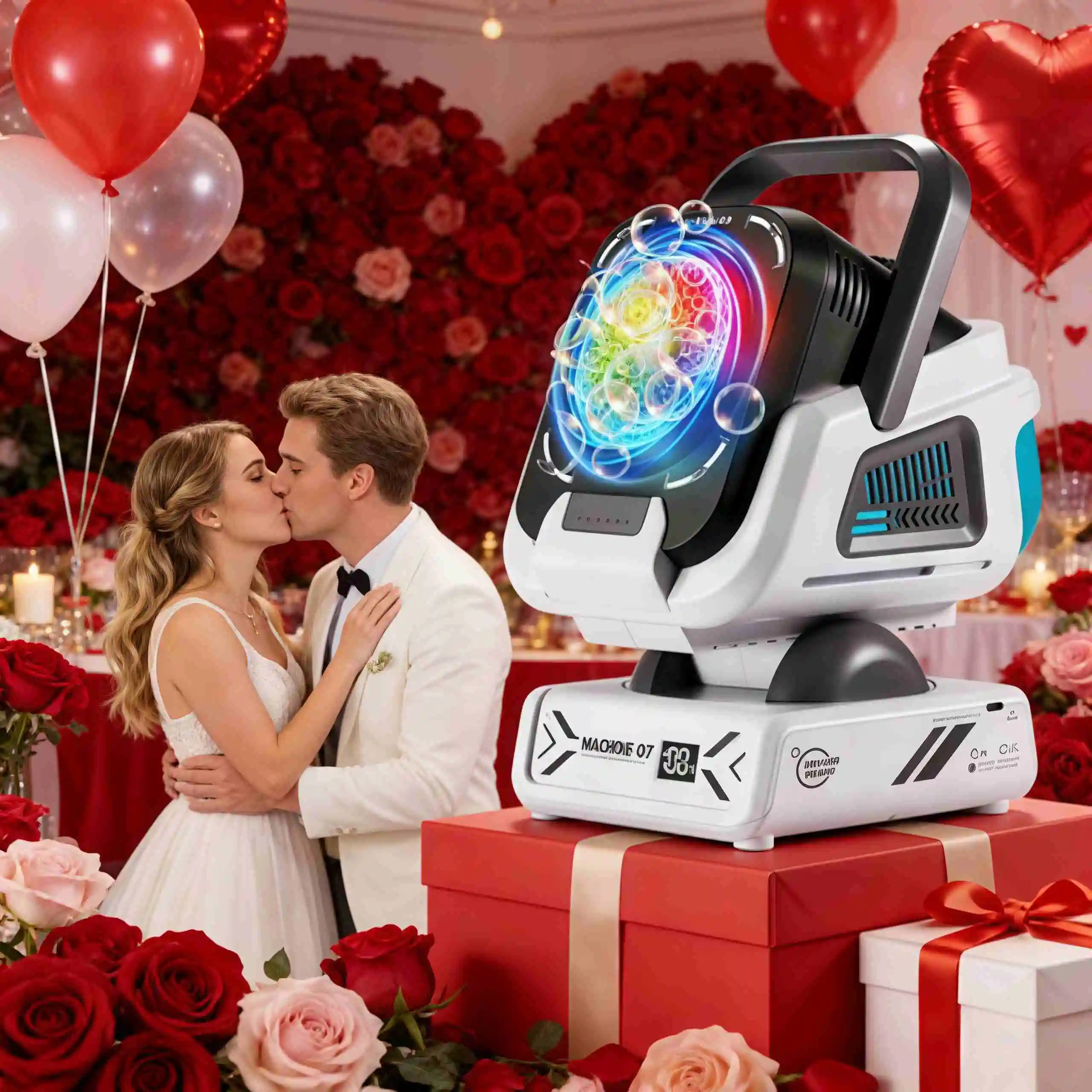 Remote Control Bubble Machine (2026 Upgrade): Rgb Lights, Auto Rotation, 1800Mah Rechargeable, Usb-C, Outdoor Use