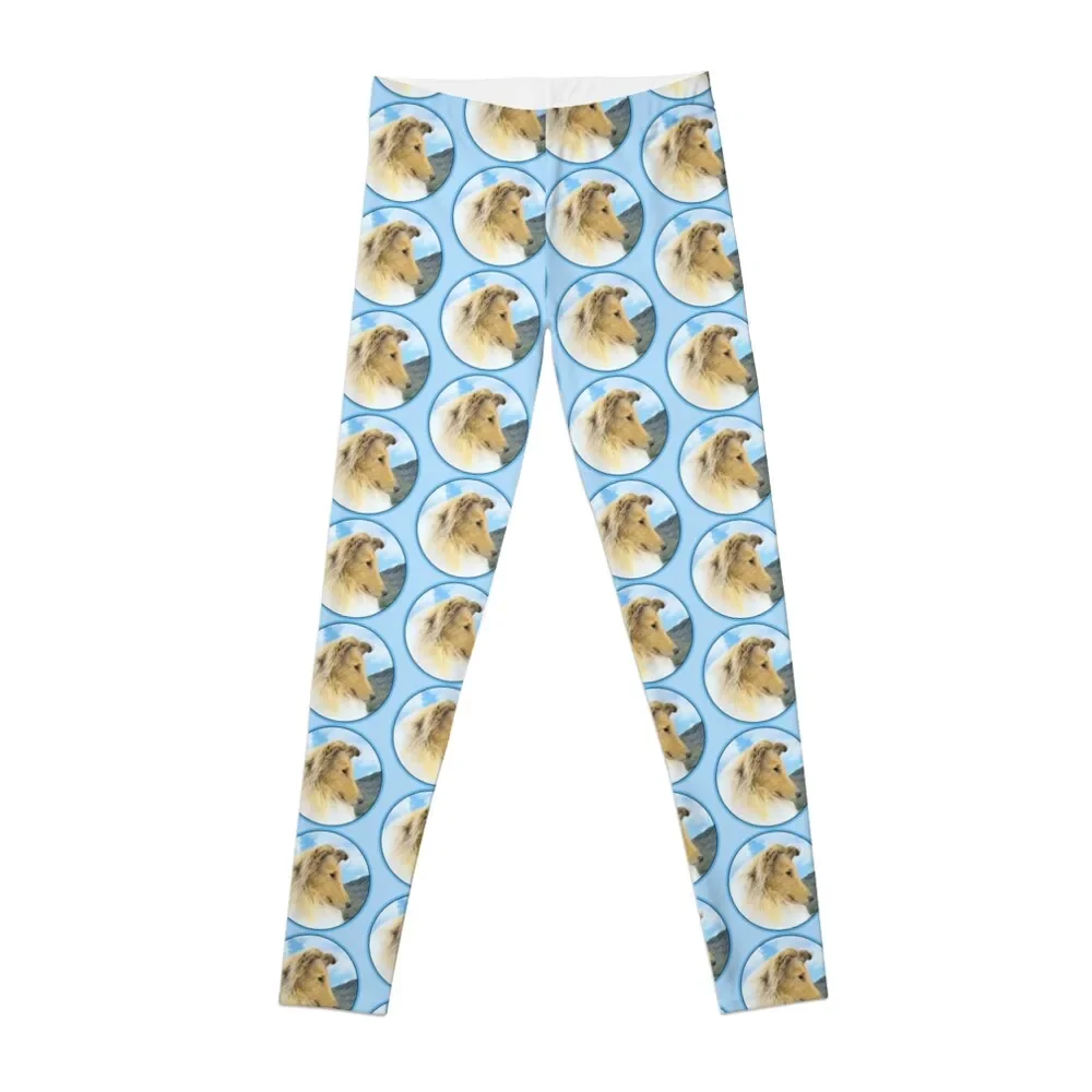 

Collie in Mountains (Rough) Leggings sport pants push up tights for Womens Leggings