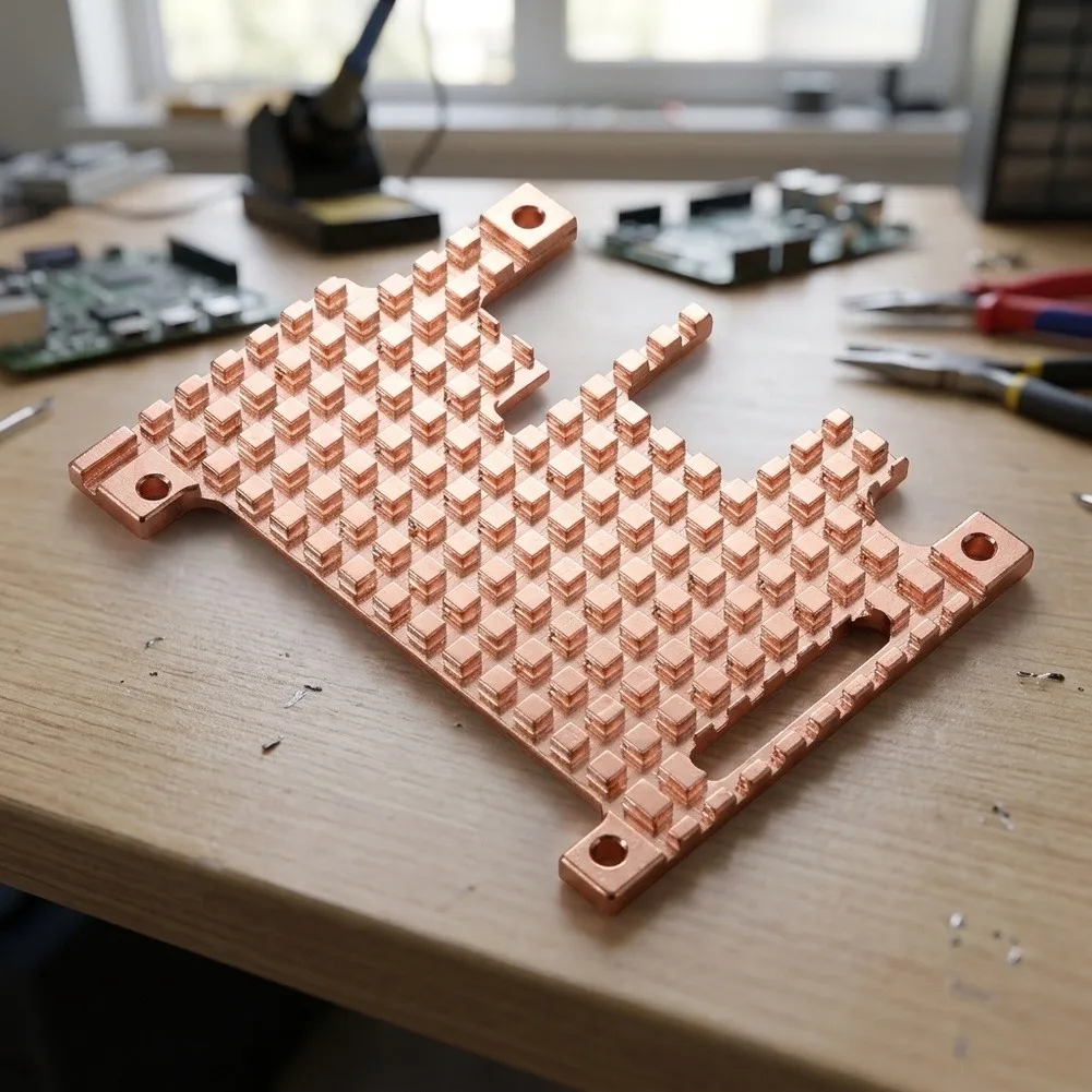 Passive Cooling Pure Copper Heatsink for Raspberry Pi For 3b 8.5 x 5.6 x 1.5 cm Includes Silicone Pad and Mounting Kit