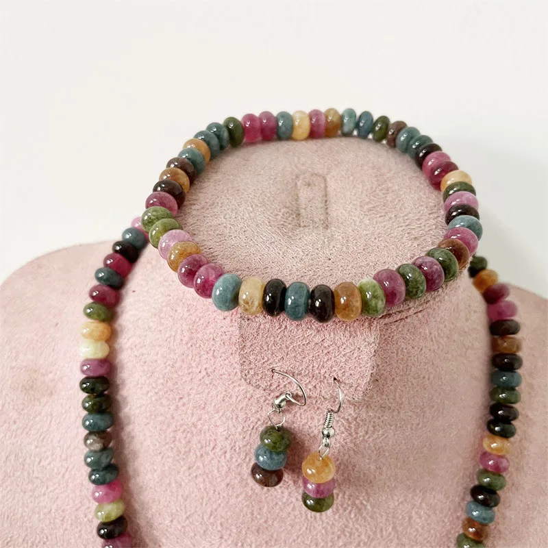 Rare 5*8MM Tourmaline Necklace Oval Natural Stone Jewelry Noble Elegant Exquisite Collar Chain Choker Collier Engagement Party