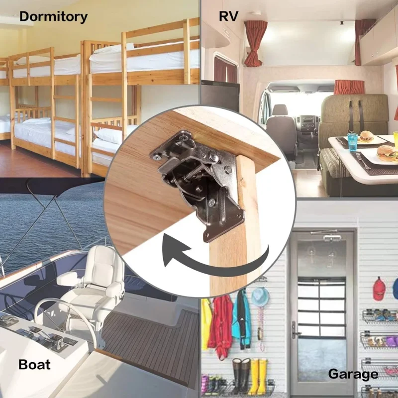 4Pcs Folding Bracket,0/90/180 Degree Folding Lock Extension,Table Chair Bed Leg Foldable Support Brackets Hinge,Self Lock Hinges