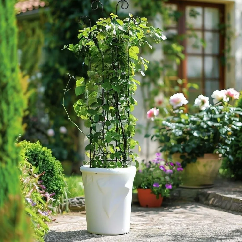 Decorative Garden Plant Trellis Hollow Out Bonsai Bracket Metal Plant Trellis Frame Iron Flowers Vine Plant Support Rack