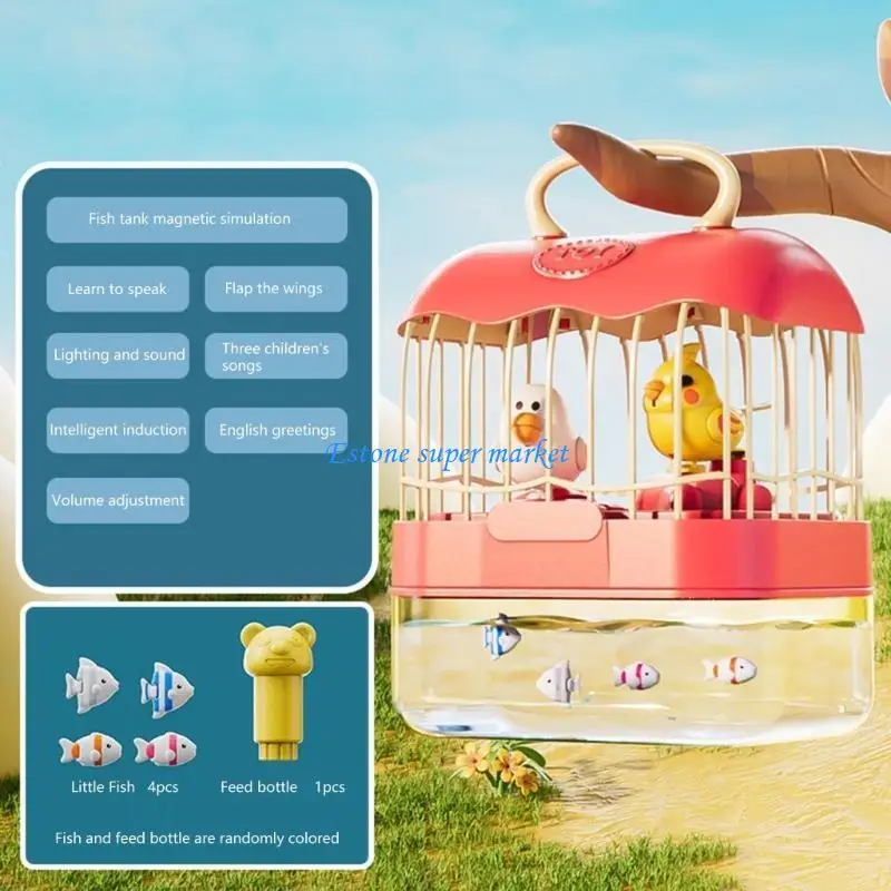 090B Funny Electric Bird Singing and Flapping Toy Light up for Kids Children