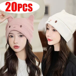 Cute Girl Beanie Bonnet Knitting Cap Hat Cotton Winter Warm Casual Skullies Ins Hip Hop Cap Cold Cap Women Postpartum cap