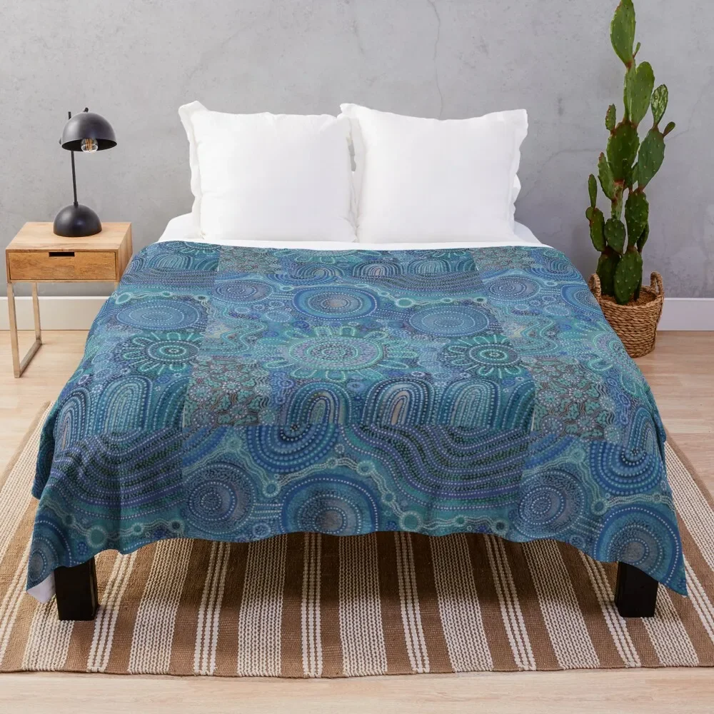 

Family gathering at the beach Throw Blanket Soft Warm Blanket Gift for Grandparents