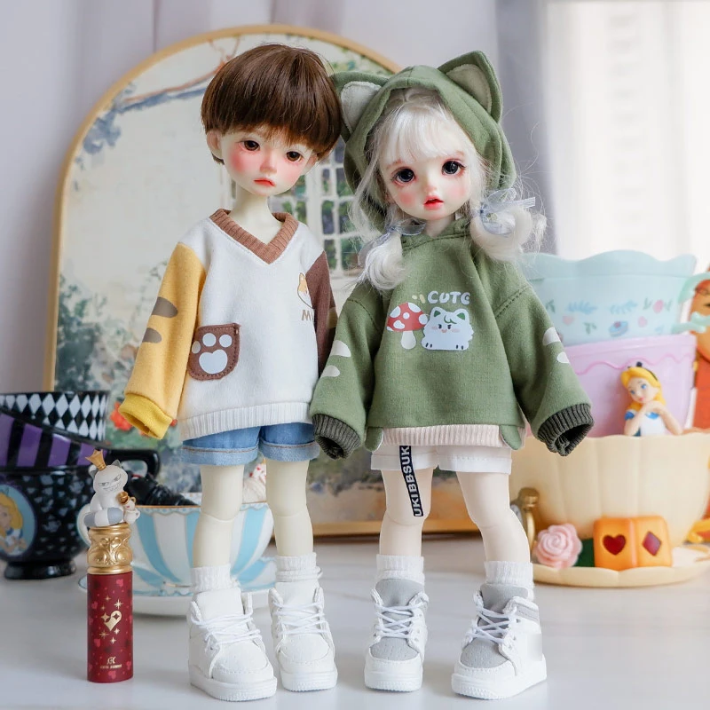 1/6BJD Doll Clothes Cute Cat Sweater Jacket Shorts Casual Sneakers Sneakers for Large 1/6, Yosd, 30cm Bjd SD DD Doll Accessories